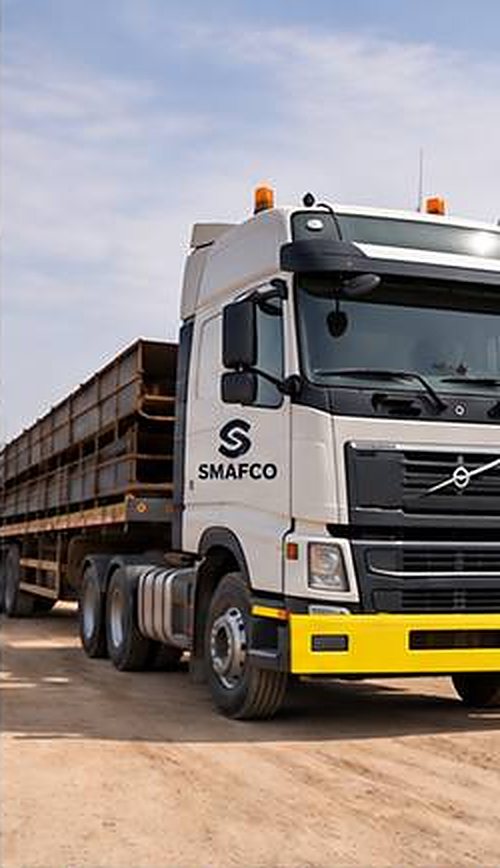 SMAFCO flatbed trailer truck